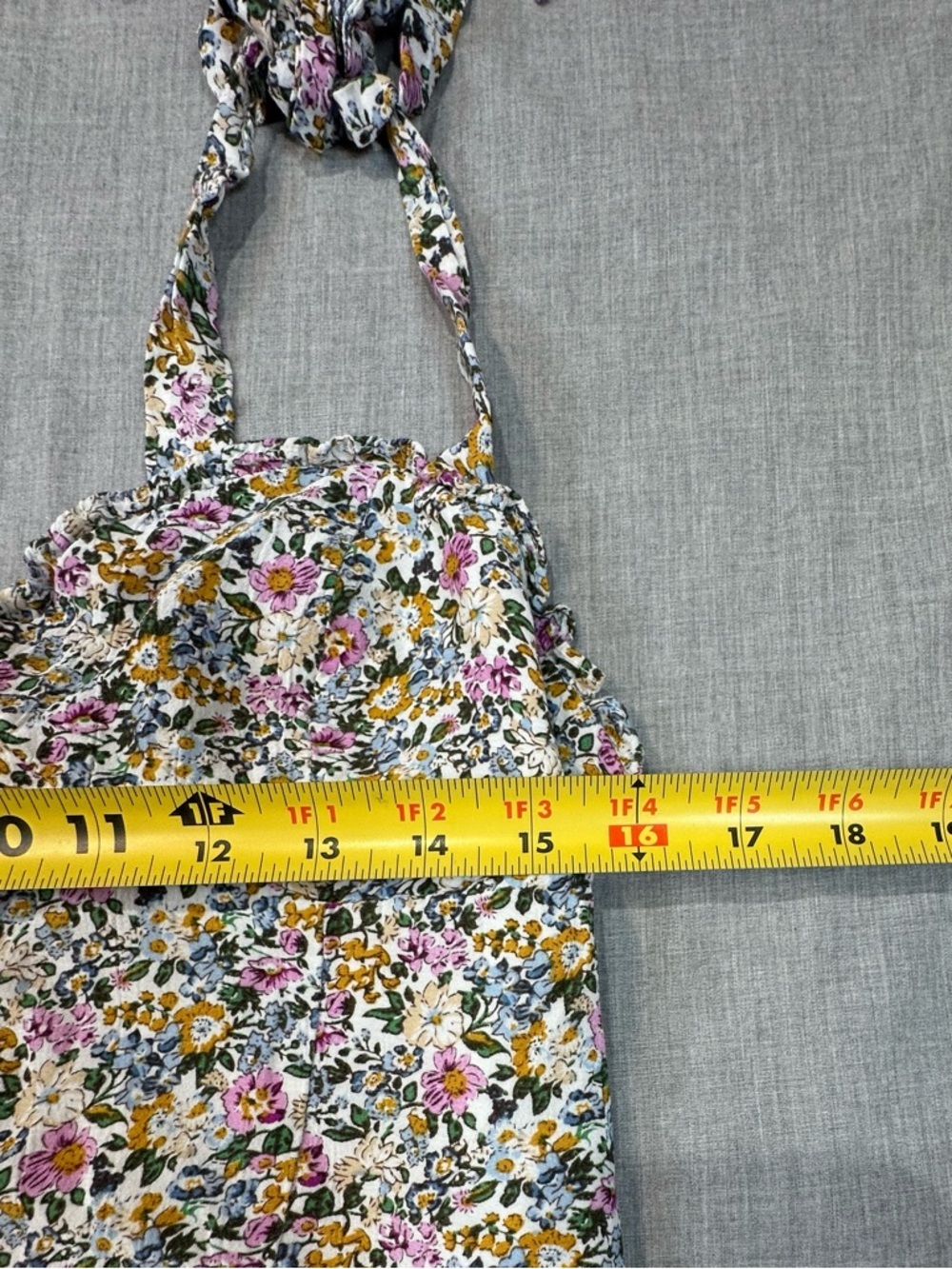 Astr Floral Tie-Strap Cami in White with Pink & Yellow Flowers - Picture 6 of 7